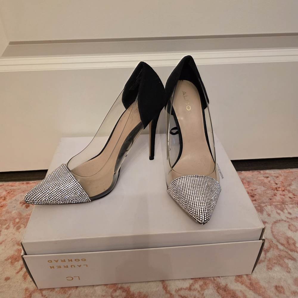 Aldo Silver Rhinestone Heels